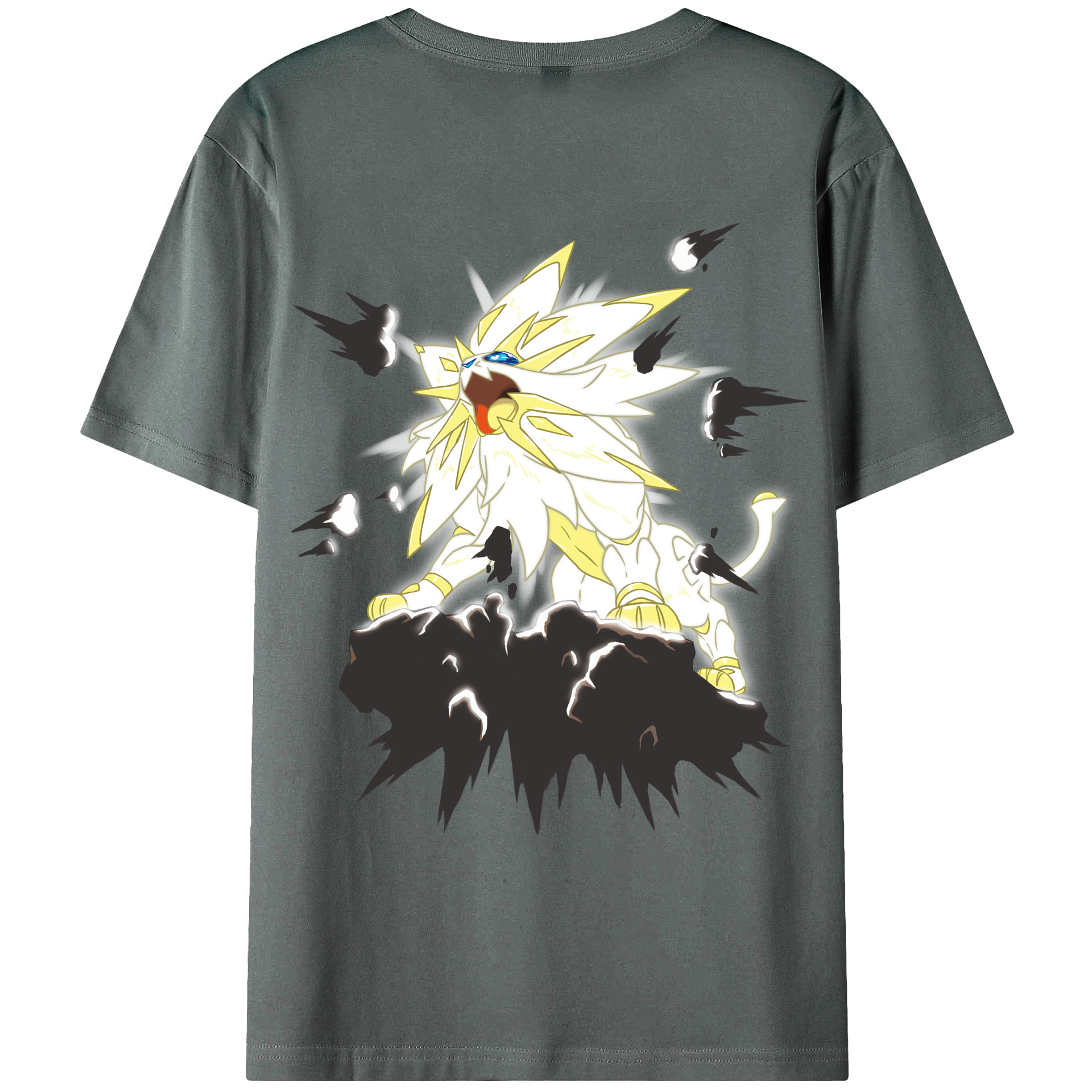 （画像用） ポケットモンスター Pokémon 綿100％ メンズ半袖Tシャツ（バックプリント） 通気性